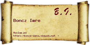 Boncz Imre névjegykártya