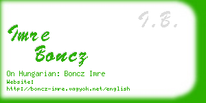 imre boncz business card